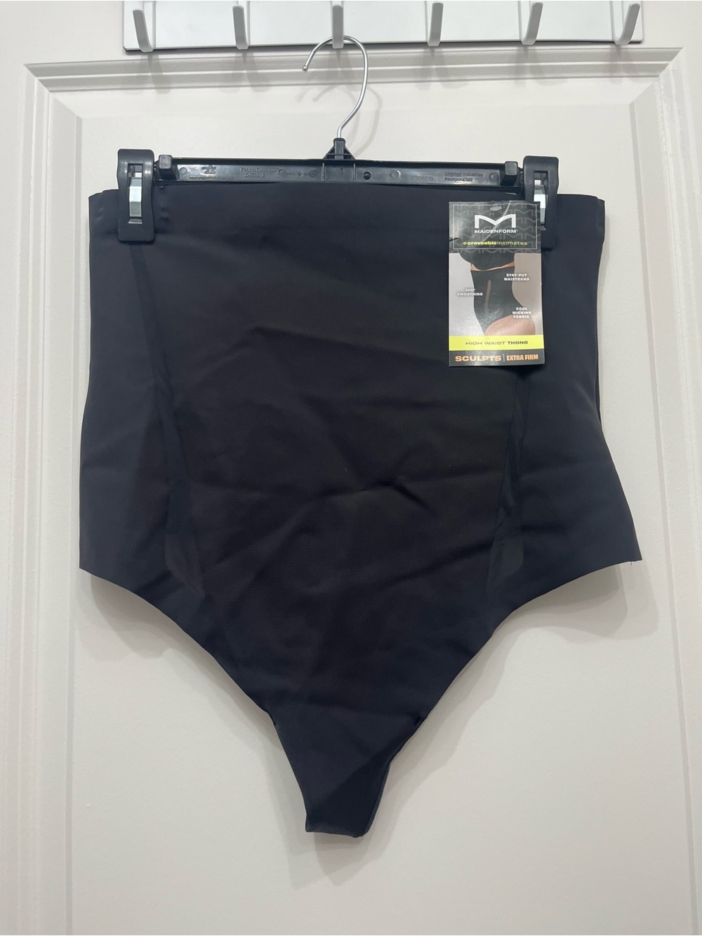 NWT Maidenform High Waist Extra Firm Sculp Thong - Black 2XL